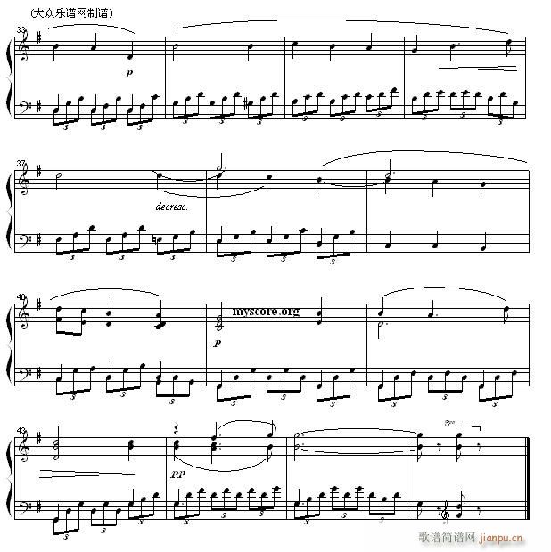 X沙而文卡 无词歌(钢琴谱)3