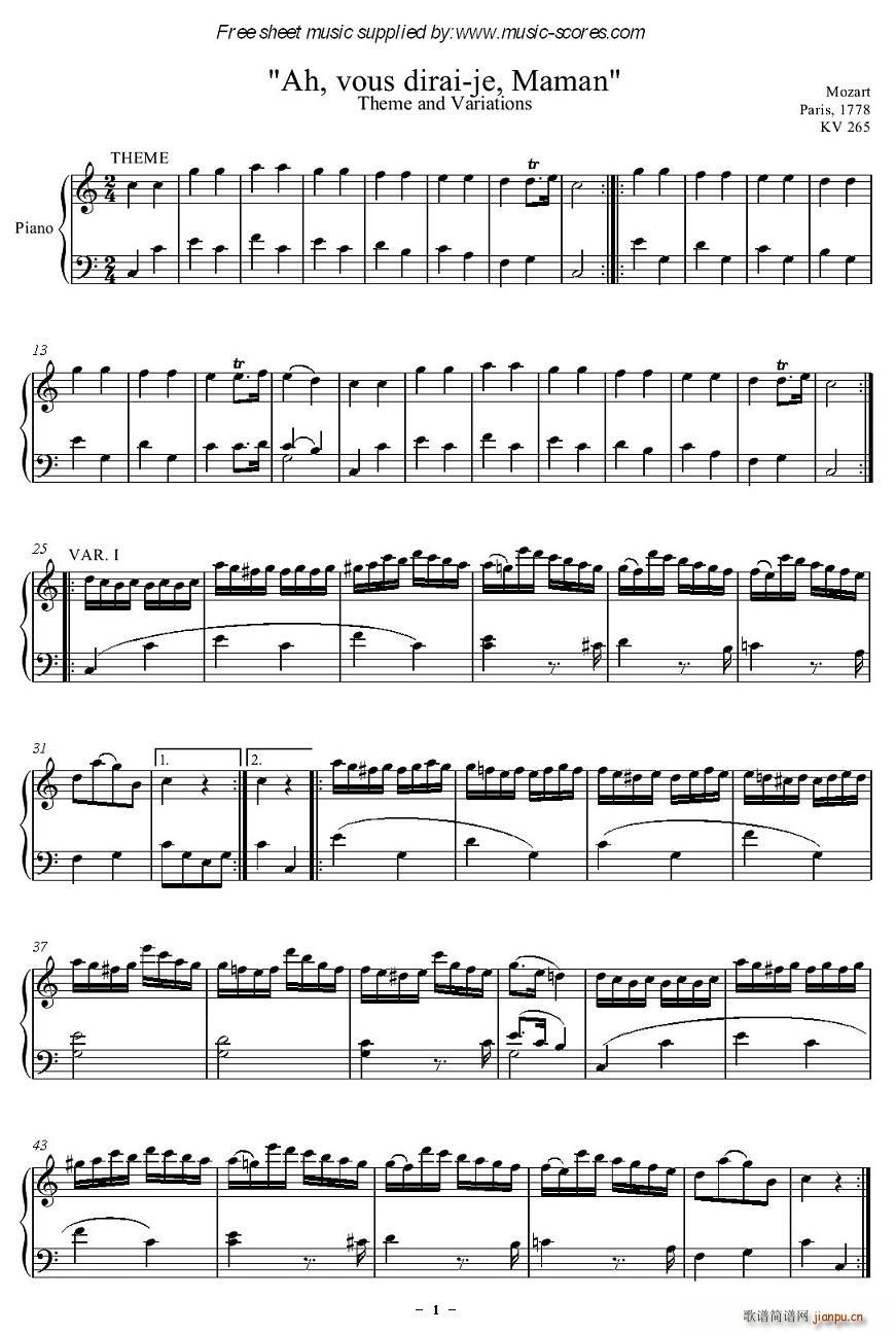 Ah,vous dirai-je,Maman(十字及以上)1