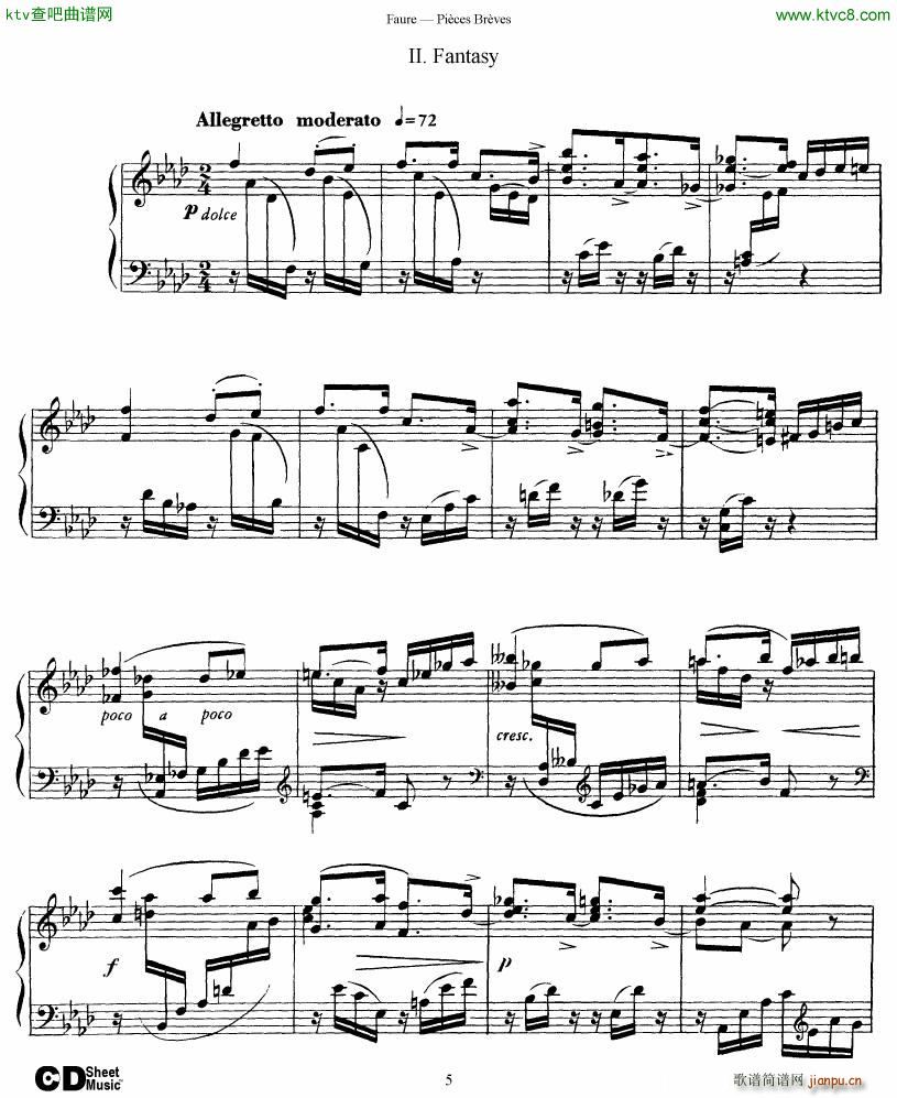 Faure 8 Pieces Breves Op 84(钢琴谱)5