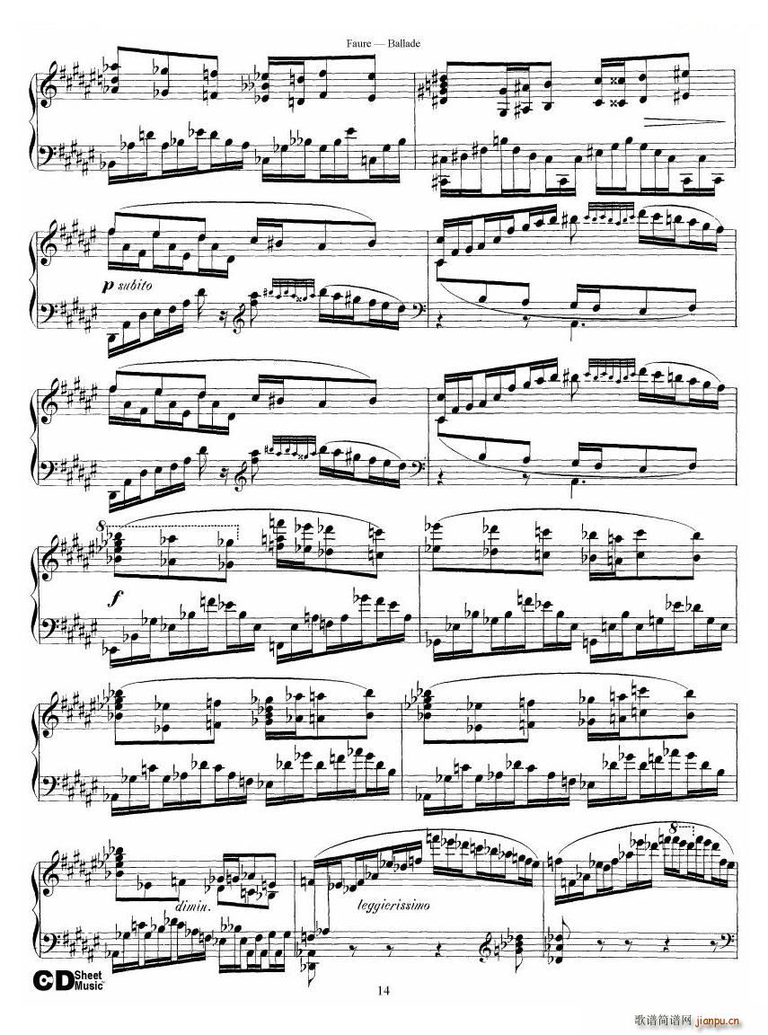 Faure Ballade Op 19 Ballade Op 19(十字及以上)14