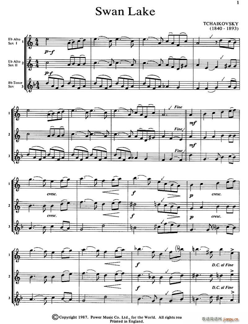 swan lake 三重奏(总谱)1