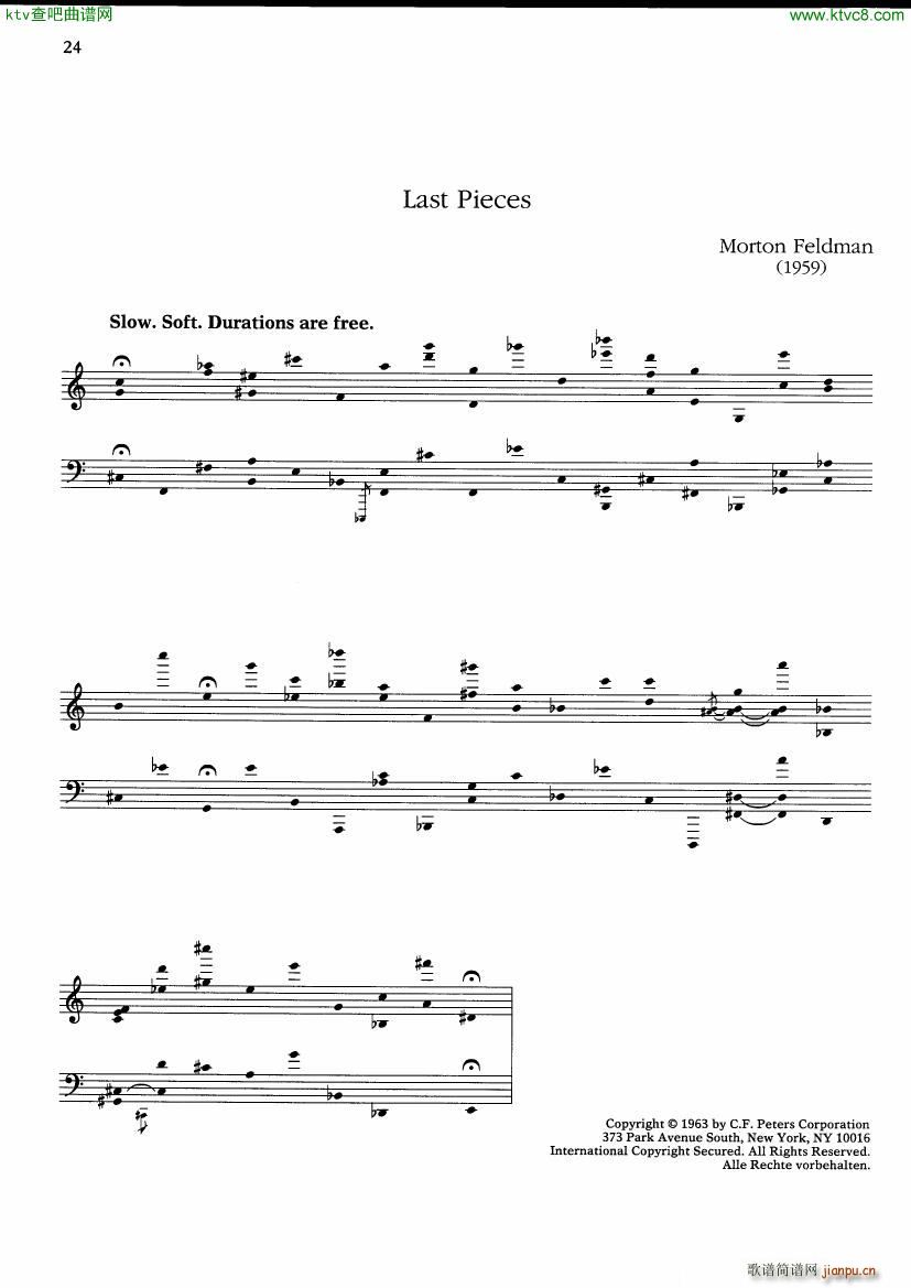 Feldman Last Pieces(钢琴谱)1