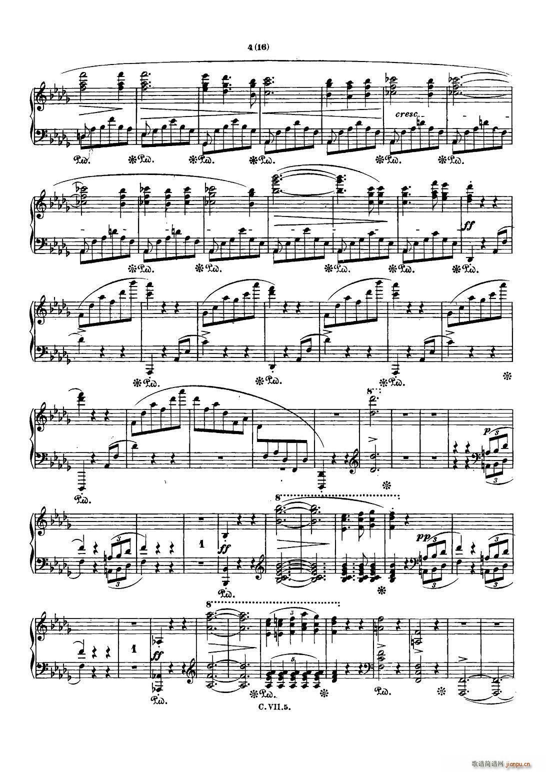 肖邦 钢琴谐谑曲 Chopin Scherzo No 2 降b小调 Op 31(钢琴谱)3