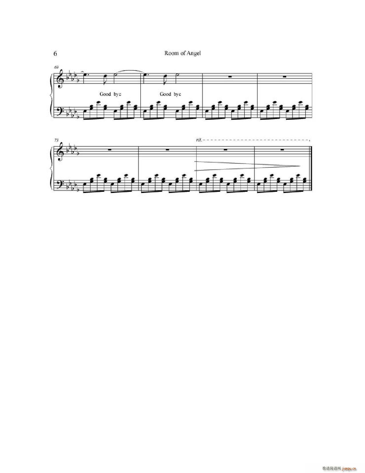 寂静岭 Silent Hill 4 Room of Angel(钢琴谱)6