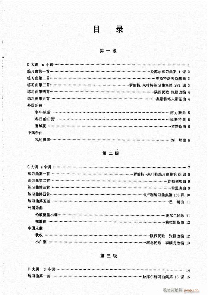 萨克斯考级教程目录1-40(十字及以上)1