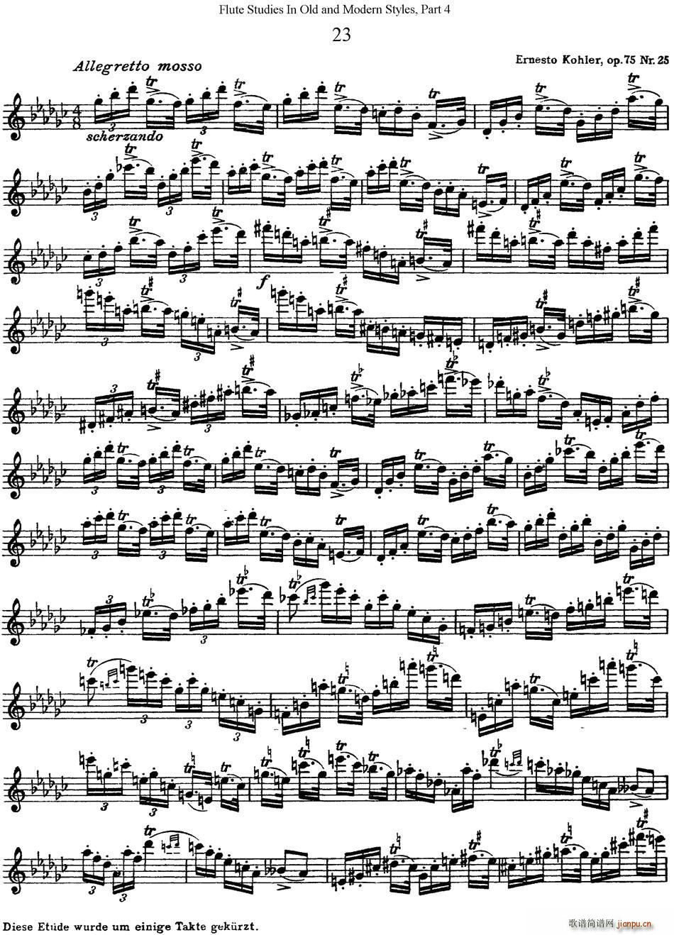 斯勒新老风格长笛练习重奏曲 第四部分 NO 23(笛箫谱)1