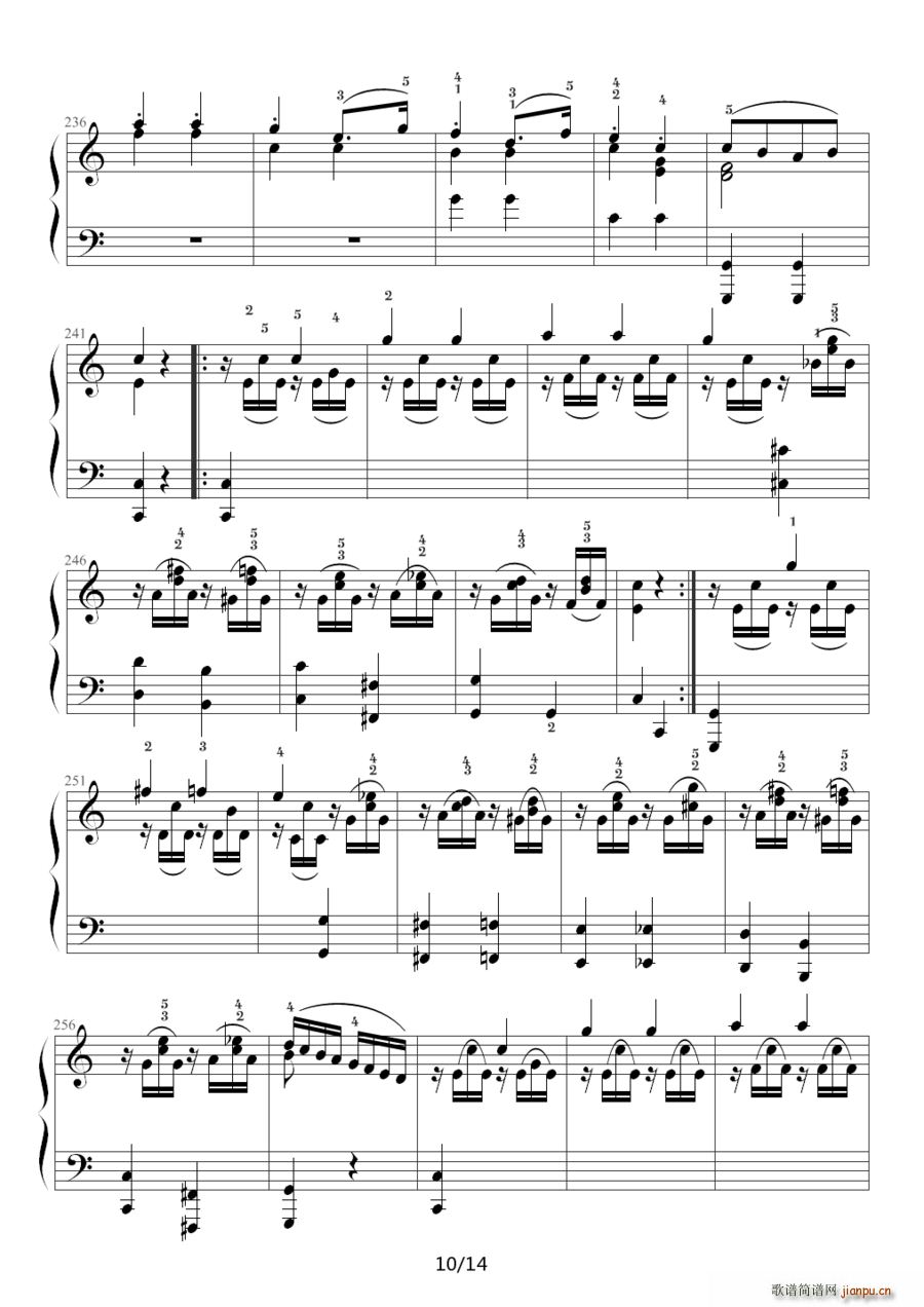 小星星变奏曲 K 265 带指法 Mozart 莫扎特(十字及以上)10