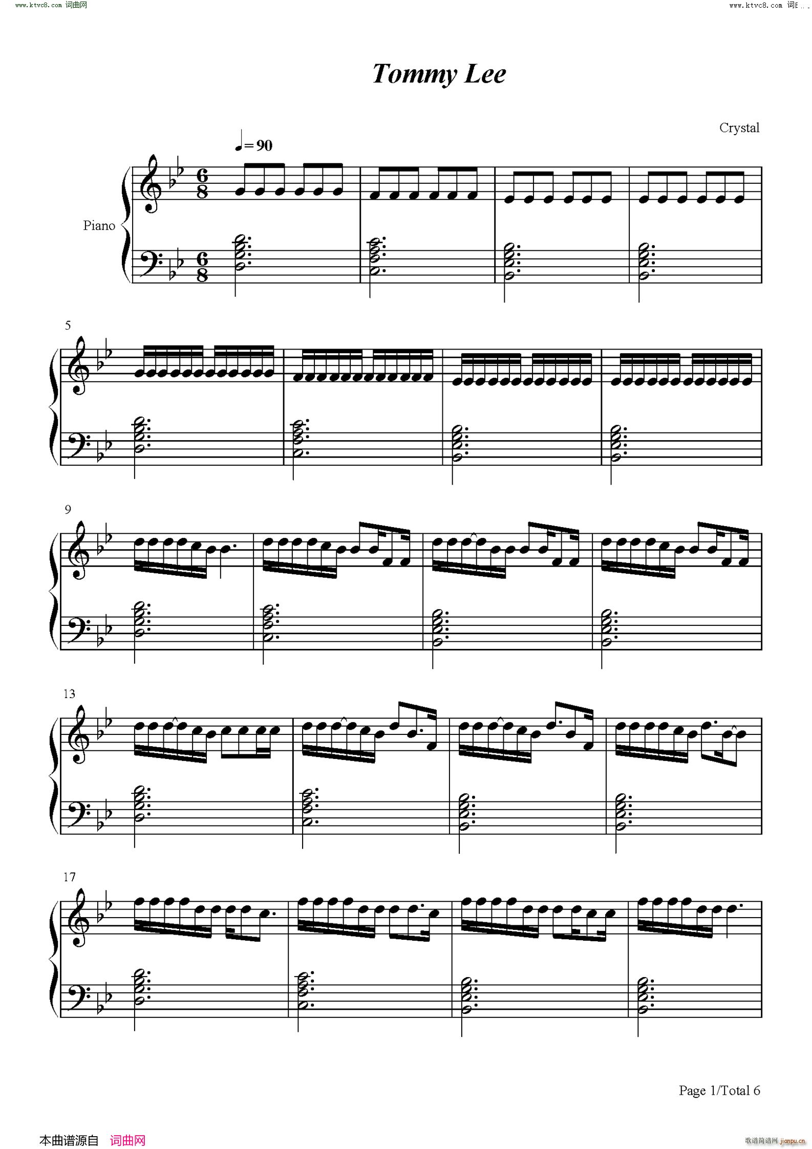 Tommy Lee(钢琴谱)1