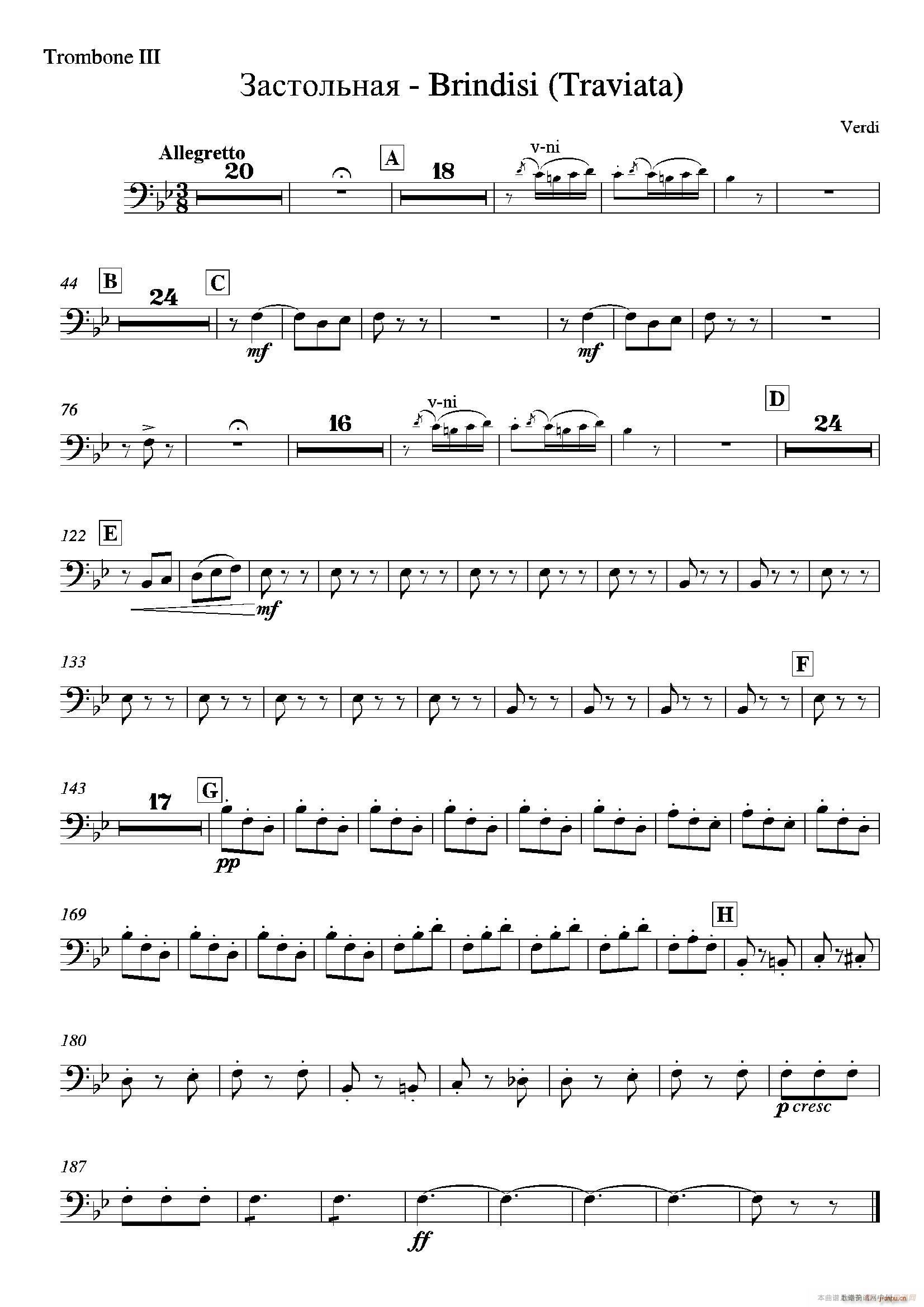 Brindisi La Traviata 管弦乐队(十字及以上)23