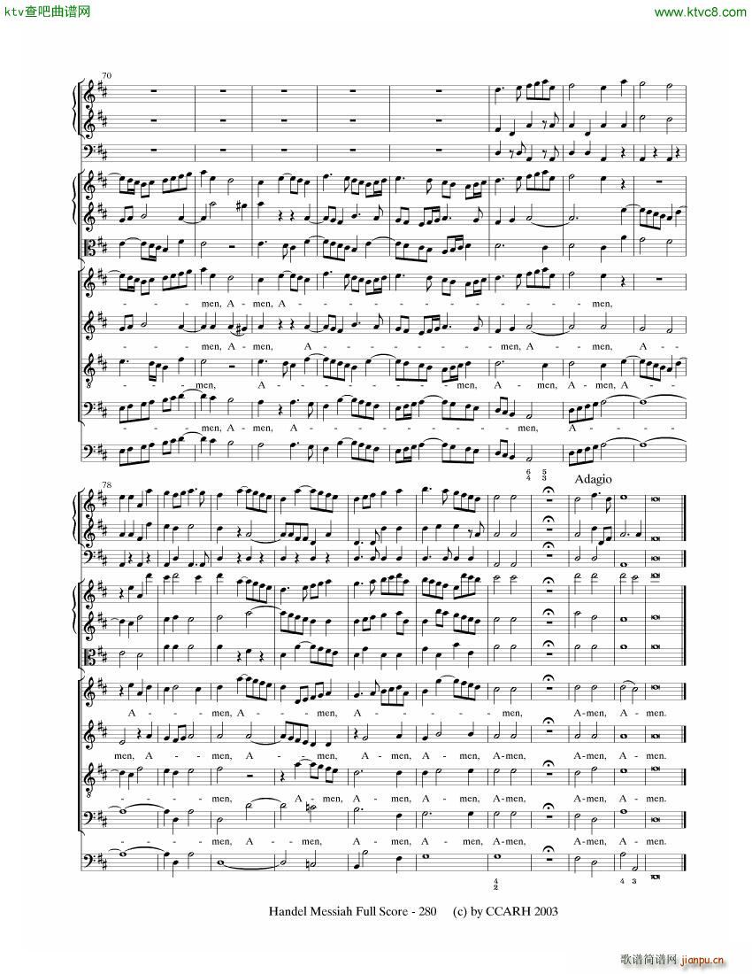 G F Handel Messiah Open Score 七(钢琴谱)39