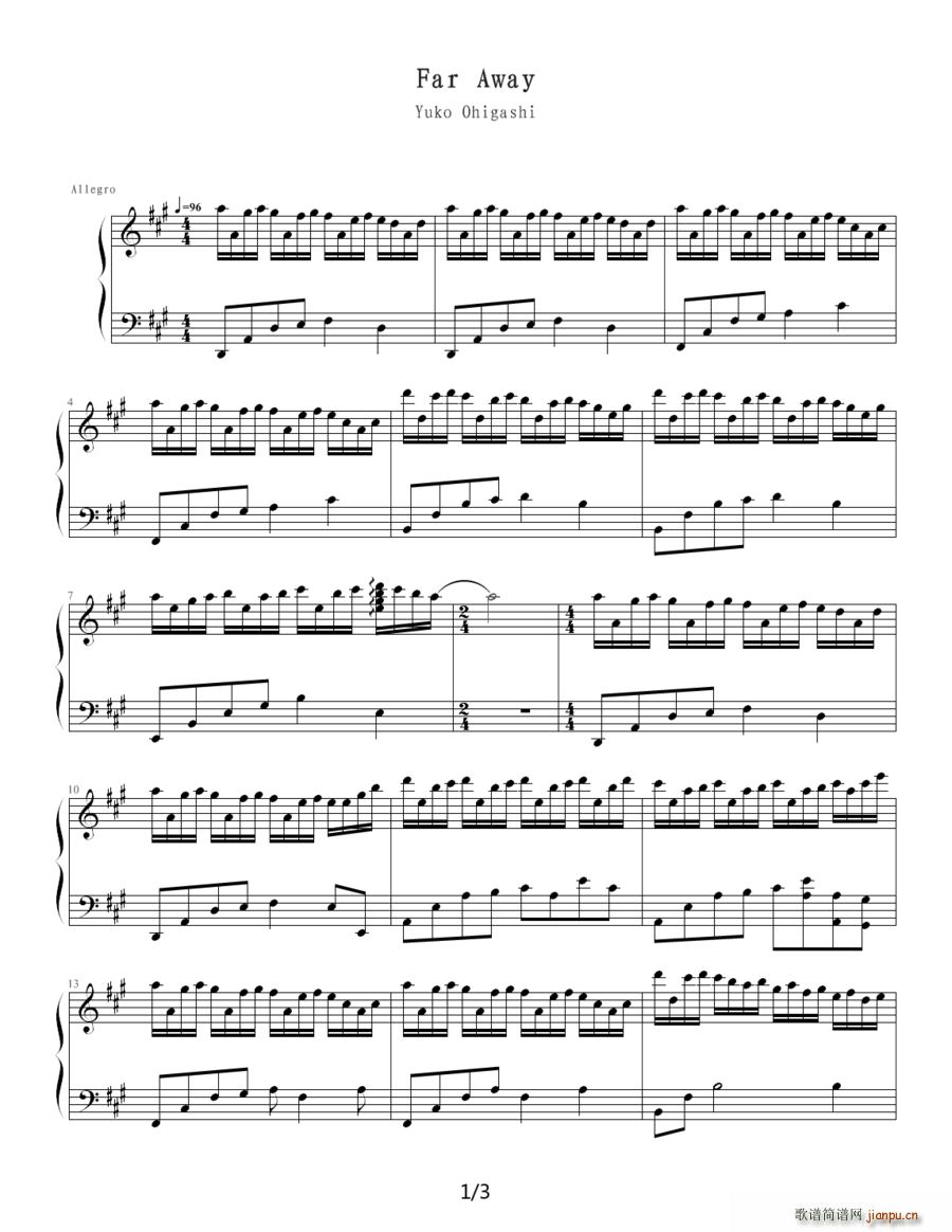 Far Away(八字歌谱)1