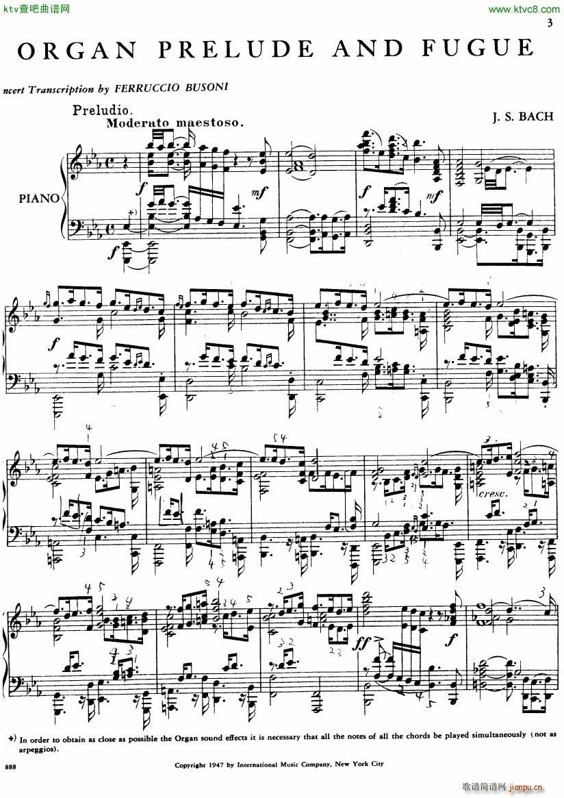 Bach JS BWV 552 Prelude and Fugue in Eb arr Busoni(钢琴谱)3