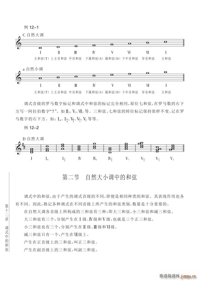 其他 第12讲调式中的和弦第132页第2节自然大小调中的和弦(十字及以上)1
