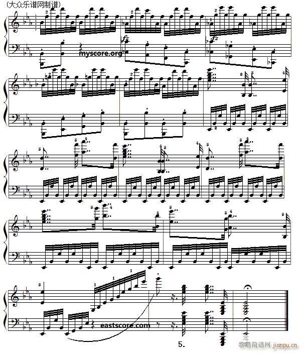 车尔尼 手指灵巧技术练习 Czerny 740 第15首(钢琴谱)5