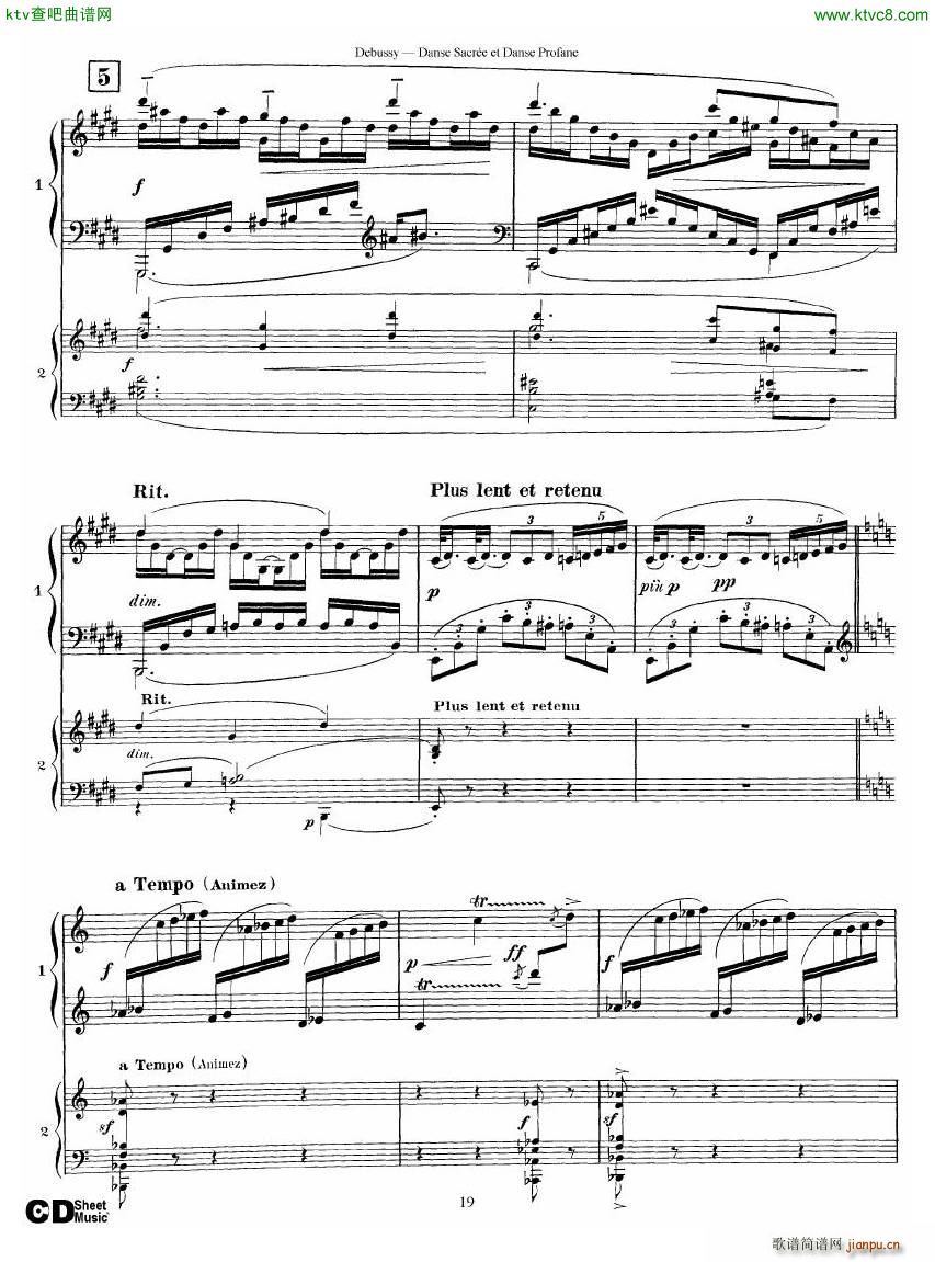 Debussy Danse Sacrée et Danse Profane 2 Piano s(钢琴谱)19