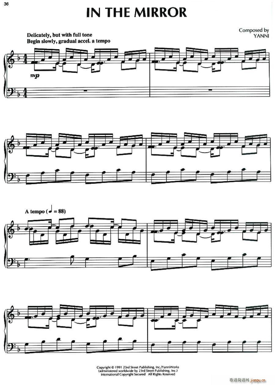 In the Mirror(钢琴谱)1