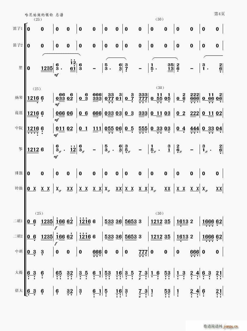 哈尼姑娘的银铃4(总谱)1