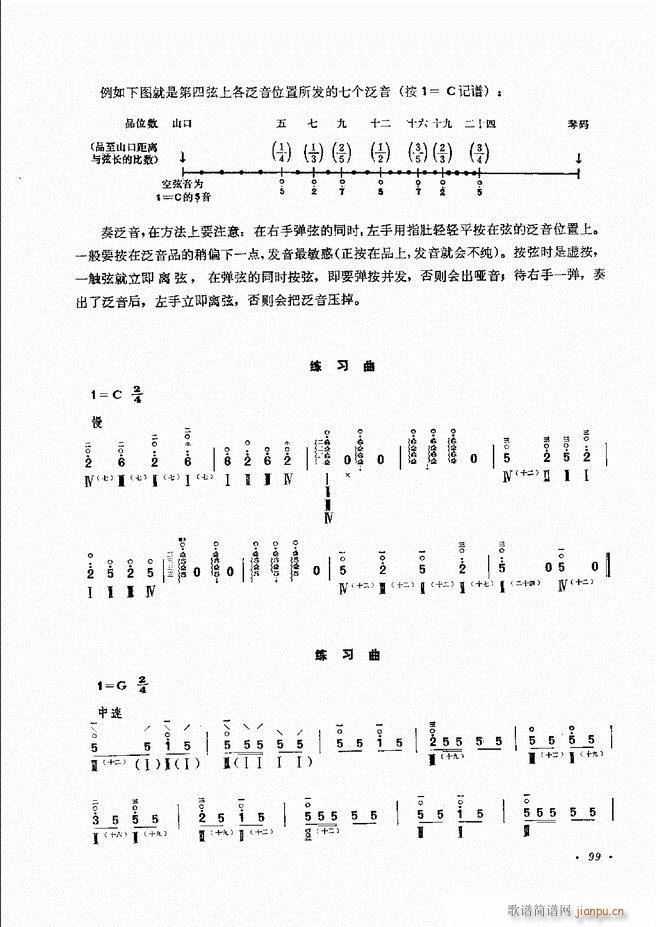 柳琴演奏法 修订本 61 120(十字及以上)39