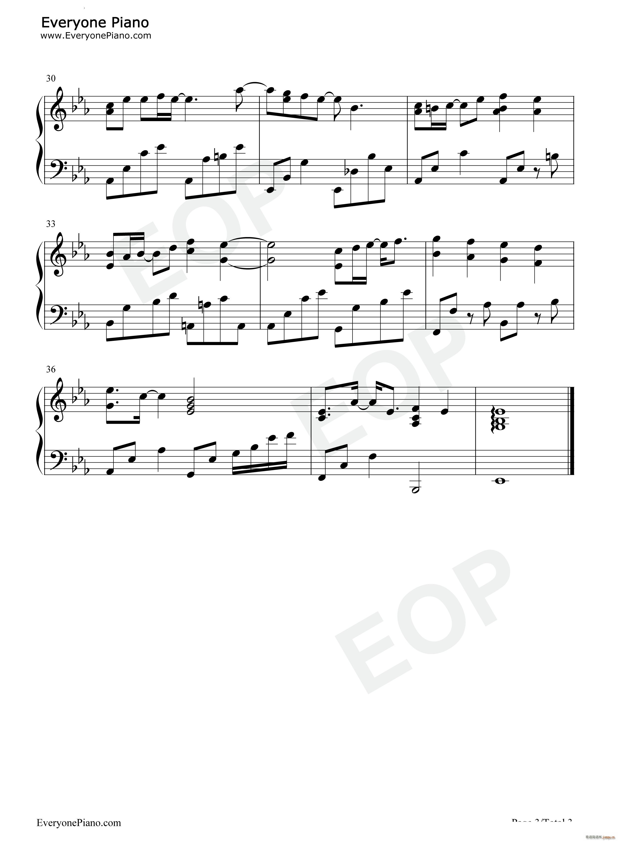 急救室 Emergency Room豪杰春香OST(钢琴谱)3