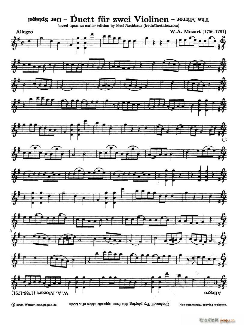 Duett fur zwei Violinen(十字及以上)1