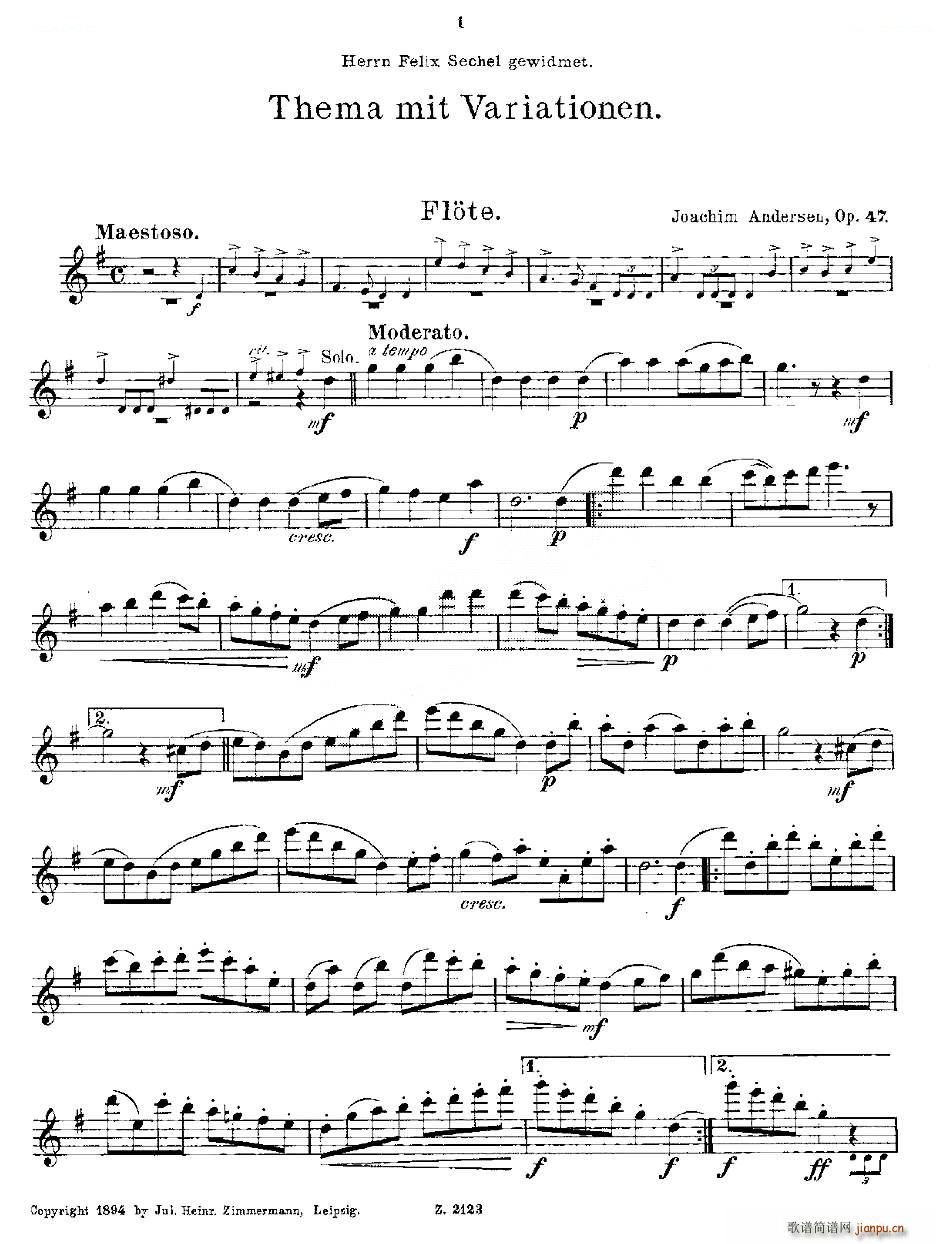 Solovortrag fur junge Flotenspieler Op 47 铜管(十字及以上)1