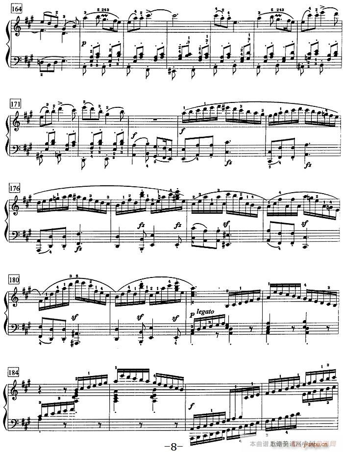 钢琴教程第八级 大型乐曲 A大调奏鸣曲 Op 120 第三乐章(钢琴谱)8