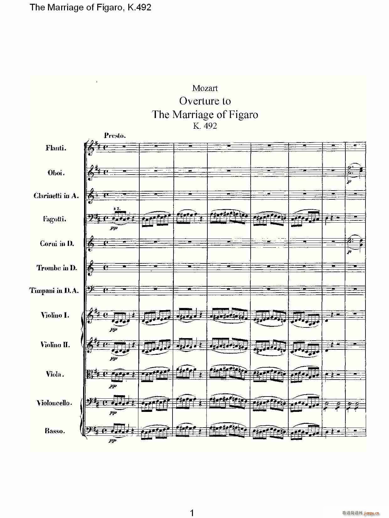 The Marriage of Figaro, K.492(十字及以上)1