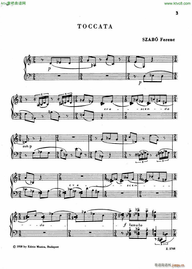 Ferenc Szabo Toccata for Piano(钢琴谱)1