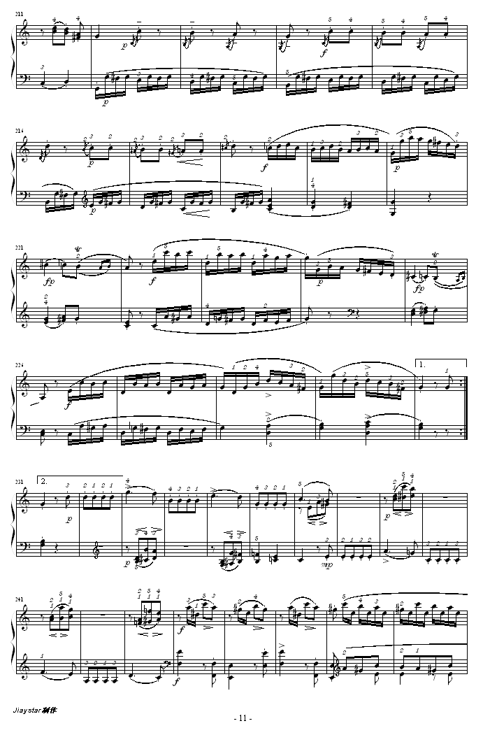 C大调钢琴奏鸣曲 K279(钢琴谱)11