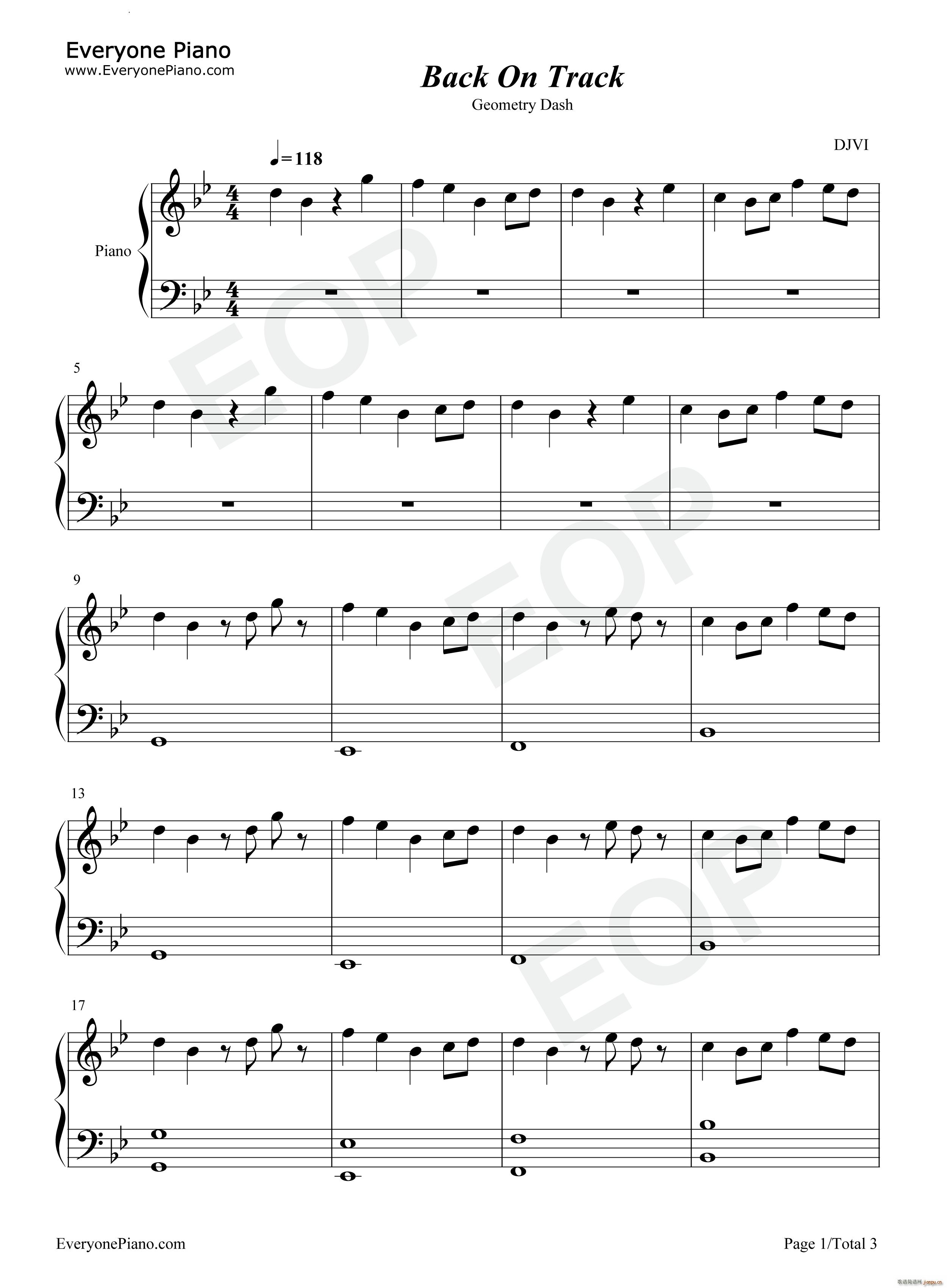 Back On Track(钢琴谱)1