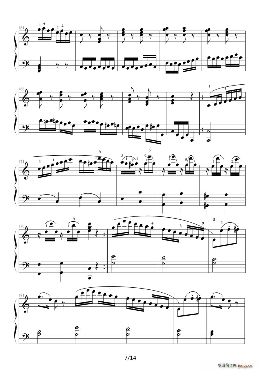 小星星变奏曲 K 265 带指法 Mozart 莫扎特(十字及以上)7
