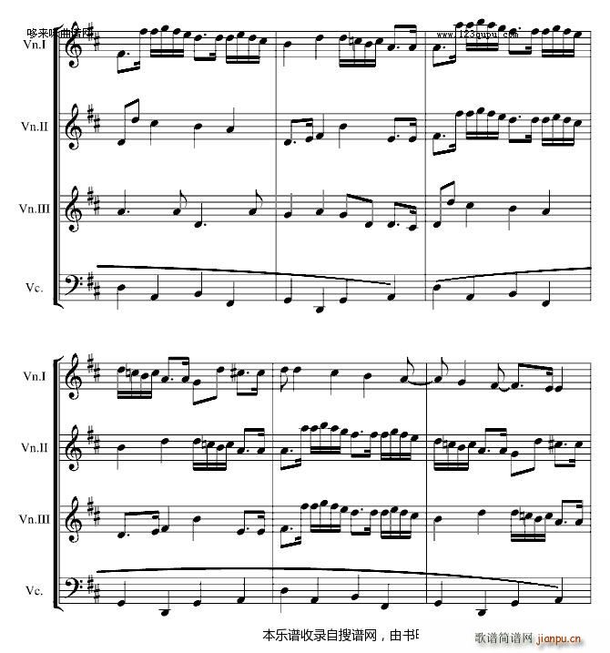 卡农交响曲 3 1大提琴 帕赫贝尔 Pachelbel(钢琴谱)10