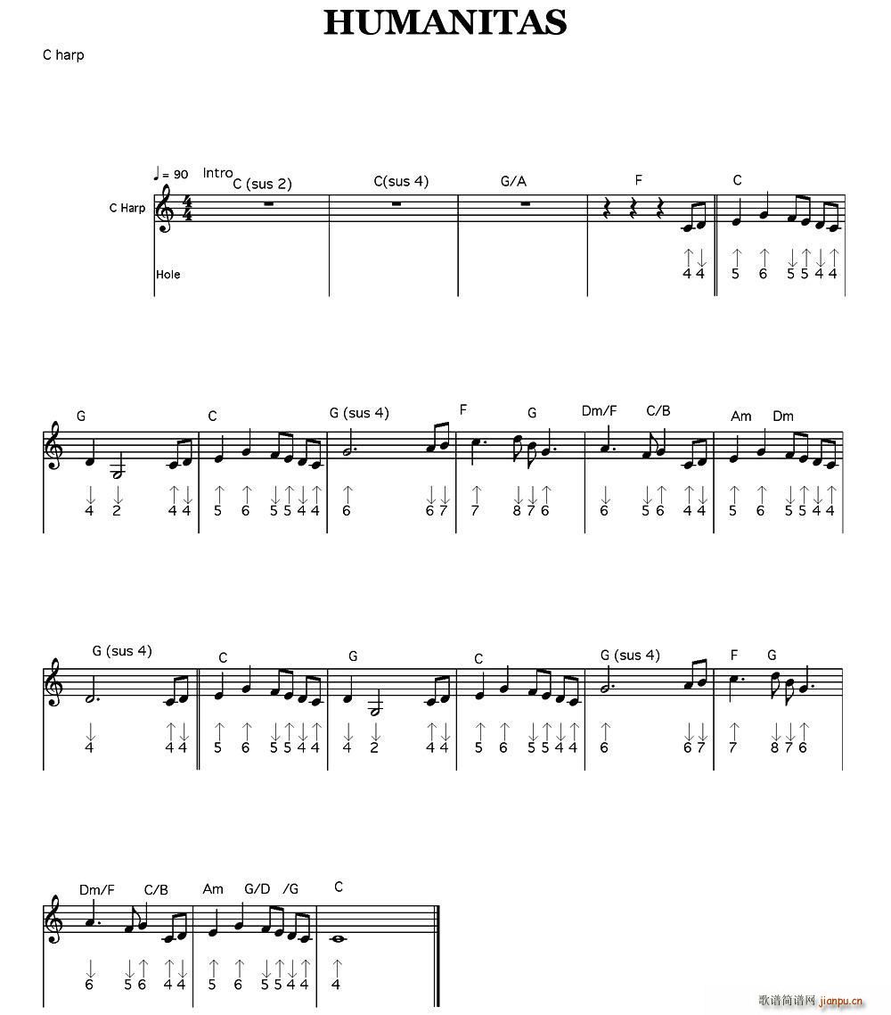 Humanitas 天性 布鲁斯(口琴谱)1