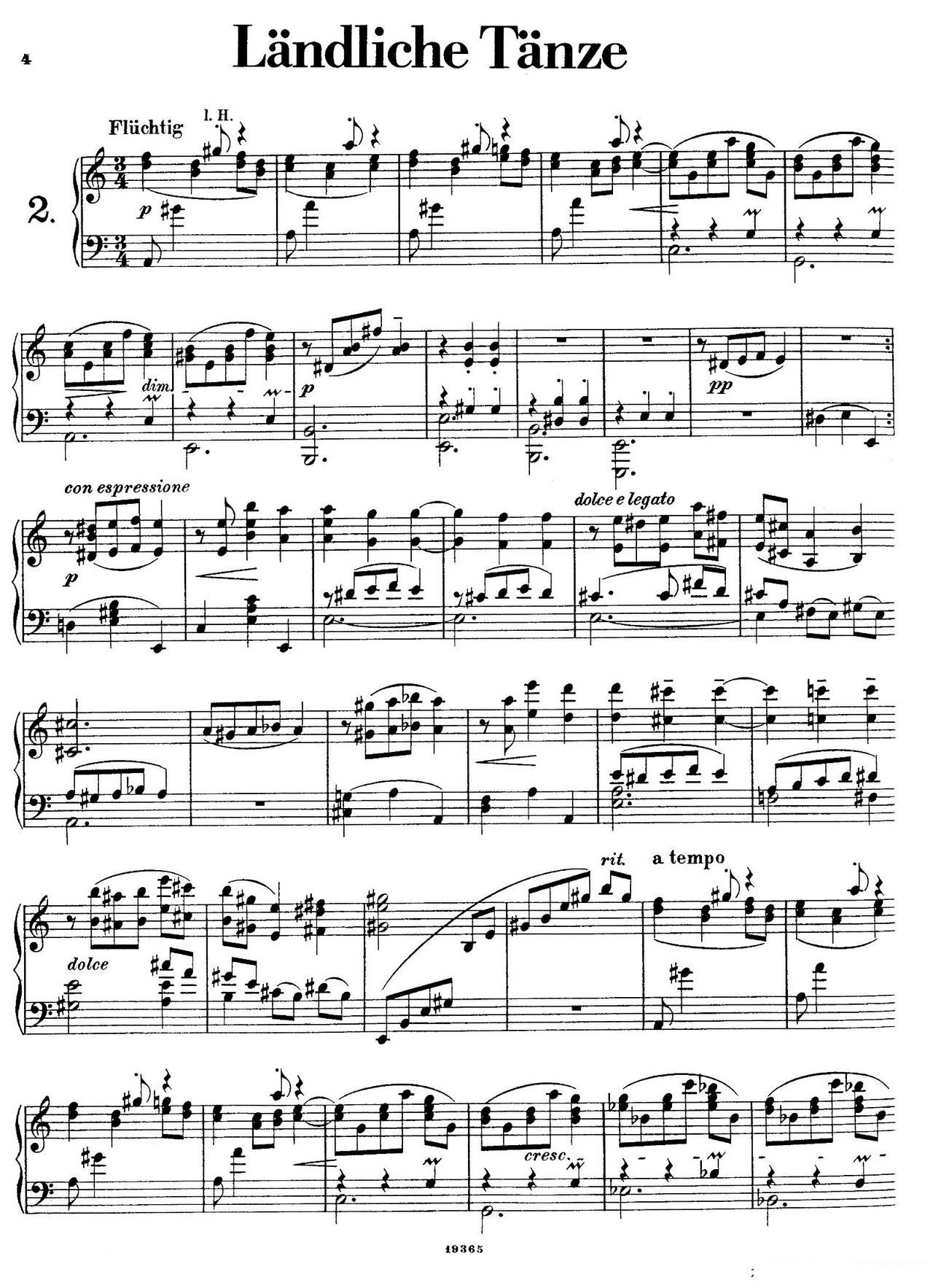 Landliche Tanzee Op 1 乡村舞曲 2 a小调(十字及以上)1