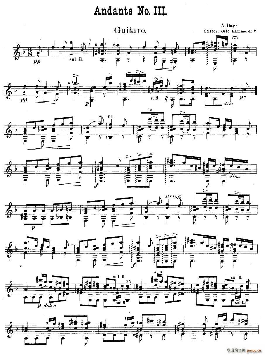 darr andante no3 古典吉他(吉他谱)1