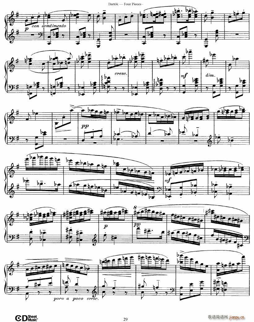 Bartok DD 71 Four Piano Pieces(钢琴谱)29