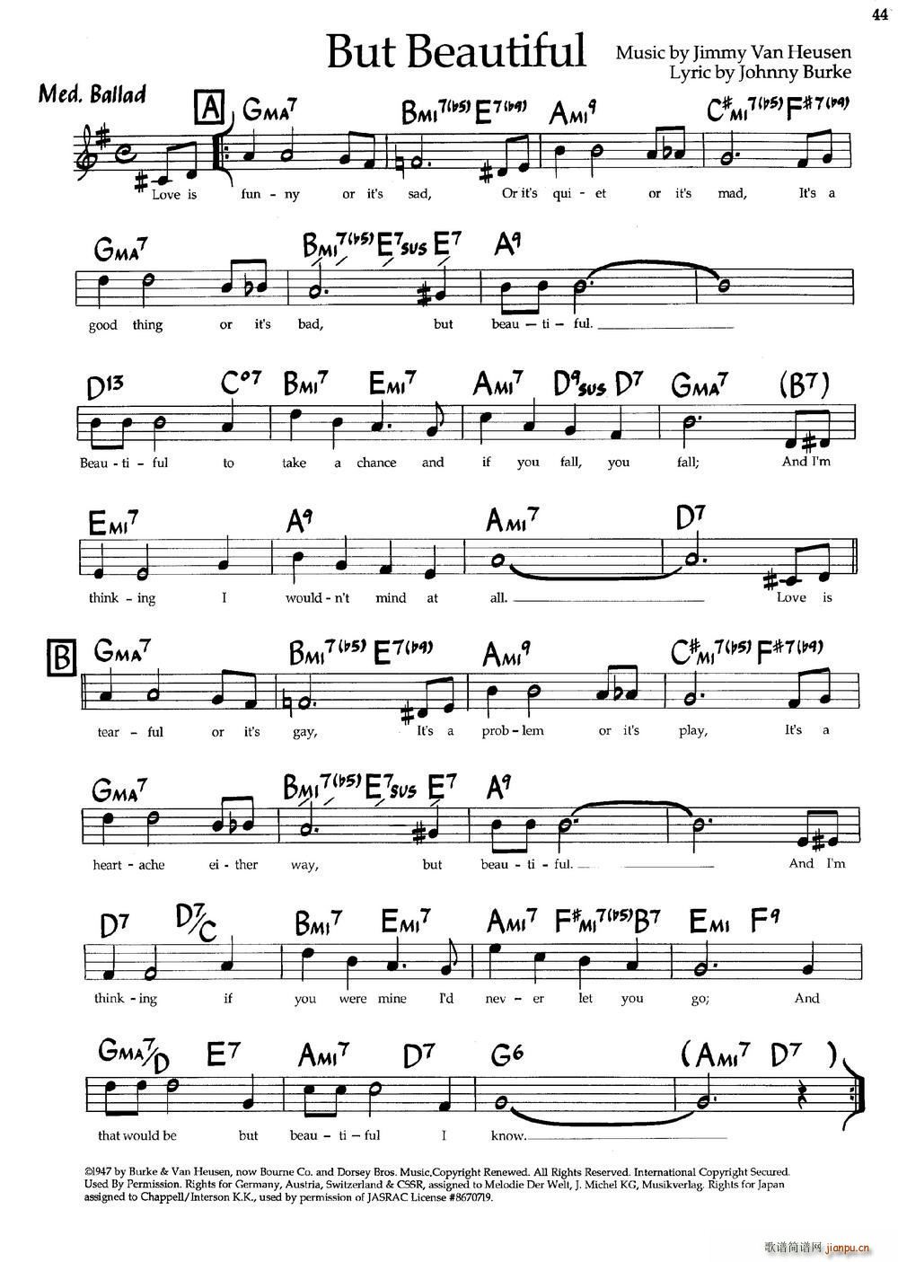 But Beautiful 爵士钢琴曲(钢琴谱)1