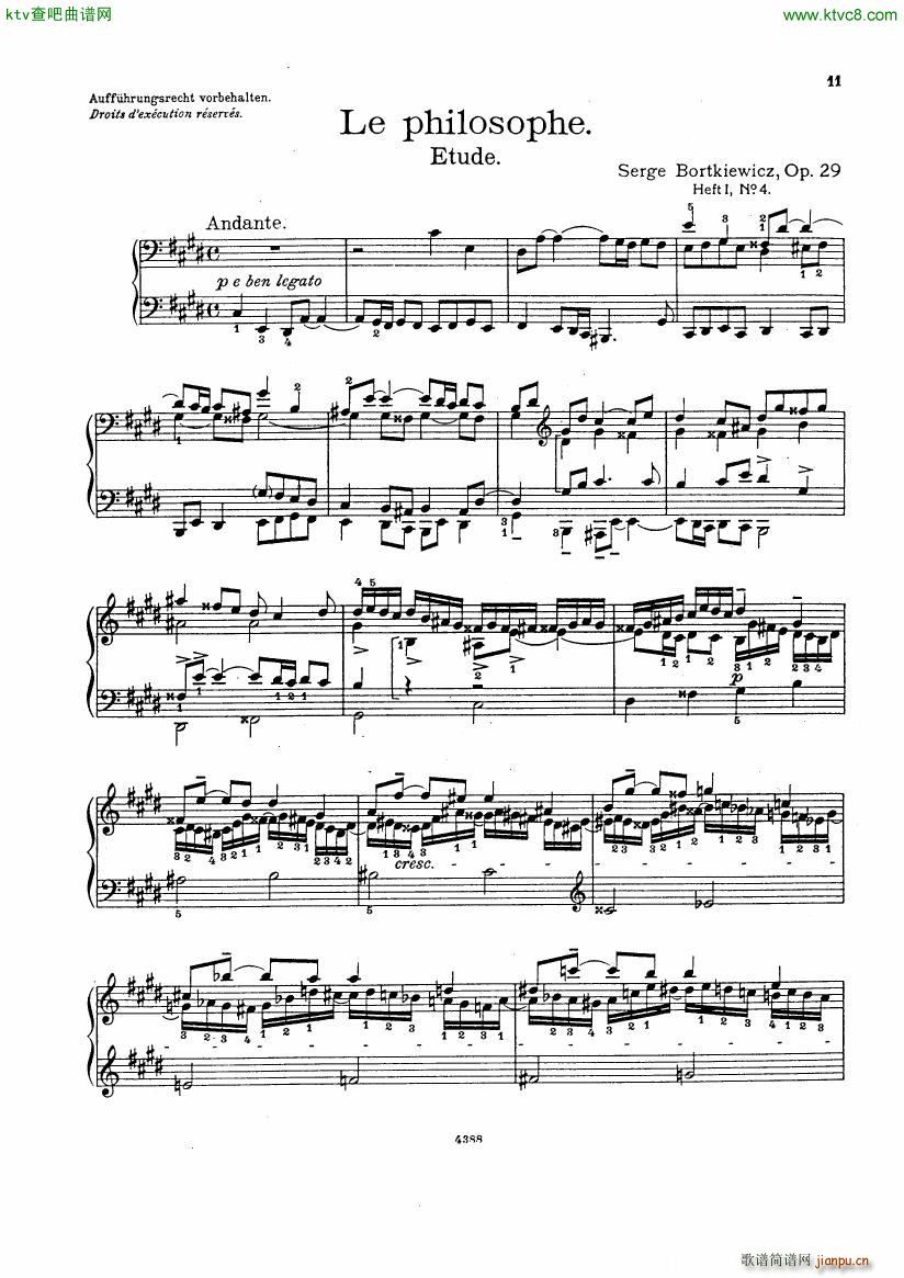 Bortkiewicz Op29 12 Etudes Nouvelles Book 1(钢琴谱)5