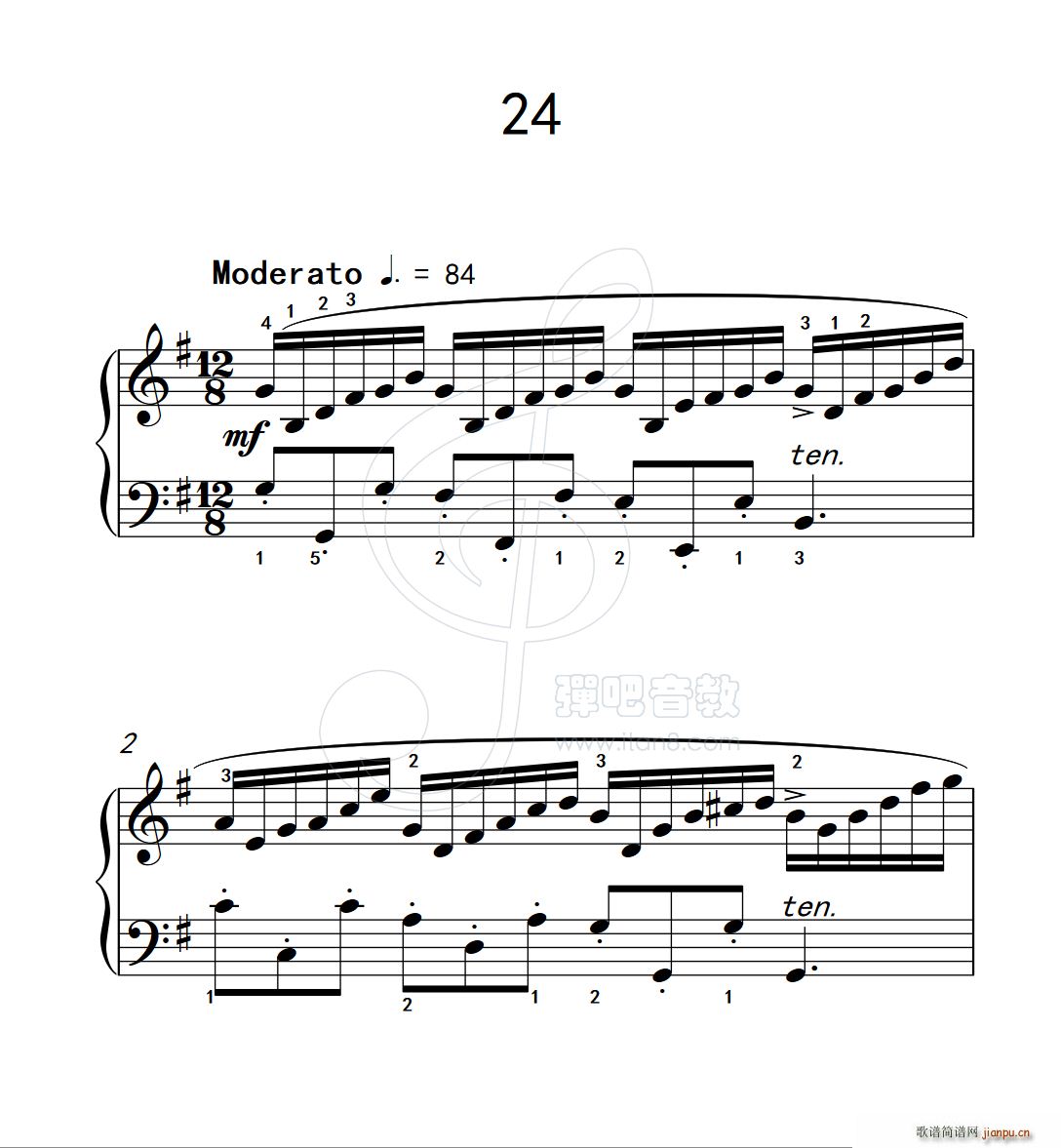 练习曲 24 克拉莫钢琴练习曲60首(钢琴谱)1