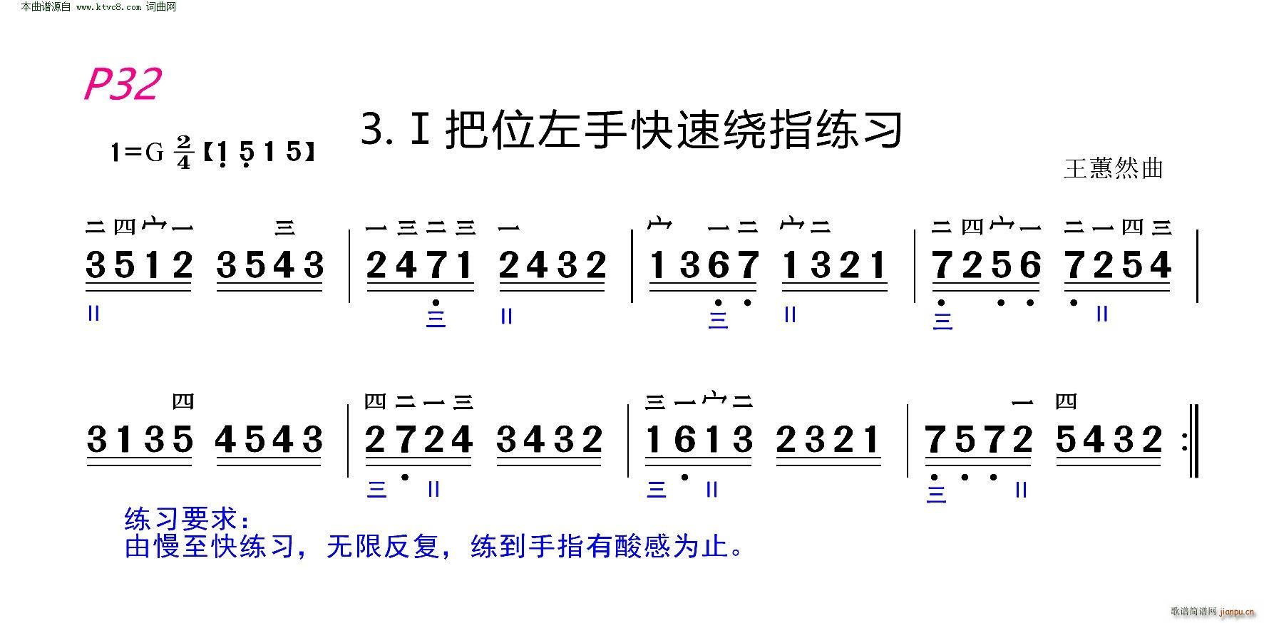 Ⅰ把位左手快速绕指练习(二胡谱)1
