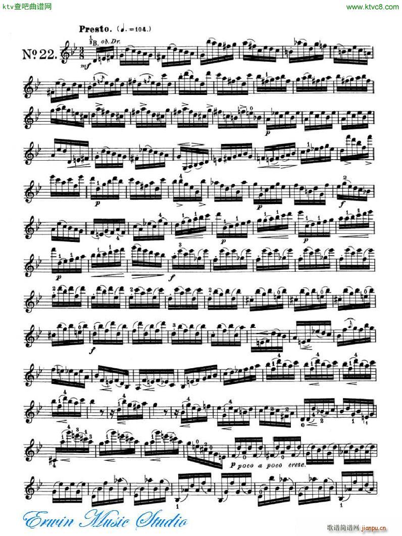 罗德 24首练习曲Pierre Rode 24 Studi Per violino 17 24(十字及以上)11