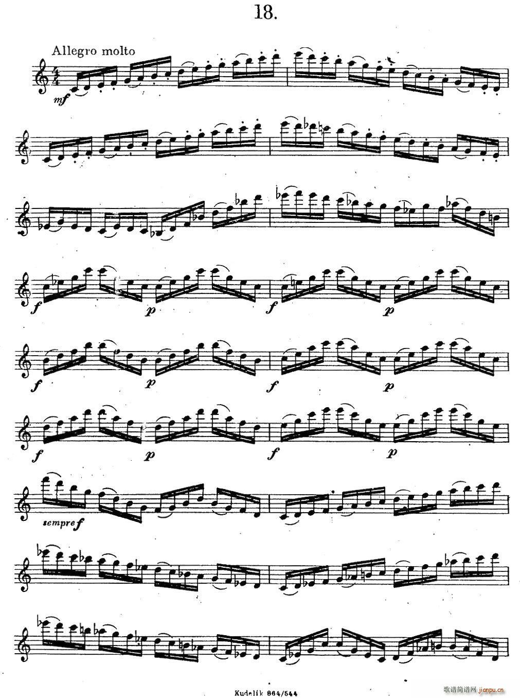 奇特克 萨克斯练习曲之18 ETUDY PRO SAXOPHON FR ZITRK op 3(十字及以上)1