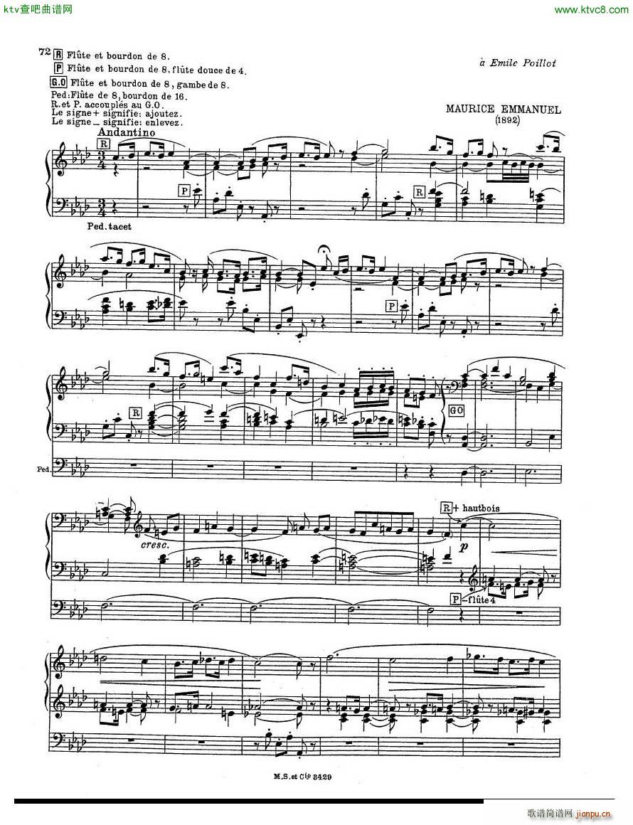 Emmanuel Maurice Andantino organ(钢琴谱)1