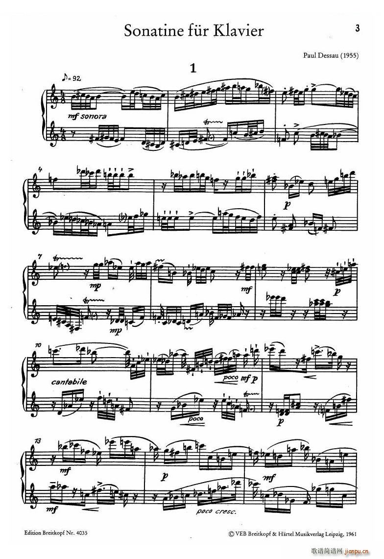 Dessau Sonatina 1955 Sonatina 1955(十字及以上)1