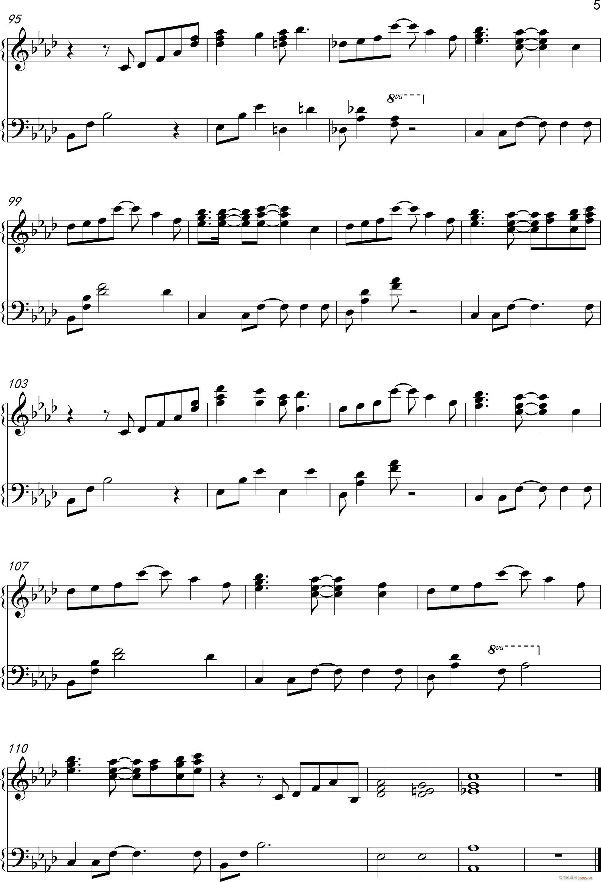 搬运 修改 白色相簿 White Album 完整钢琴版(钢琴谱)5