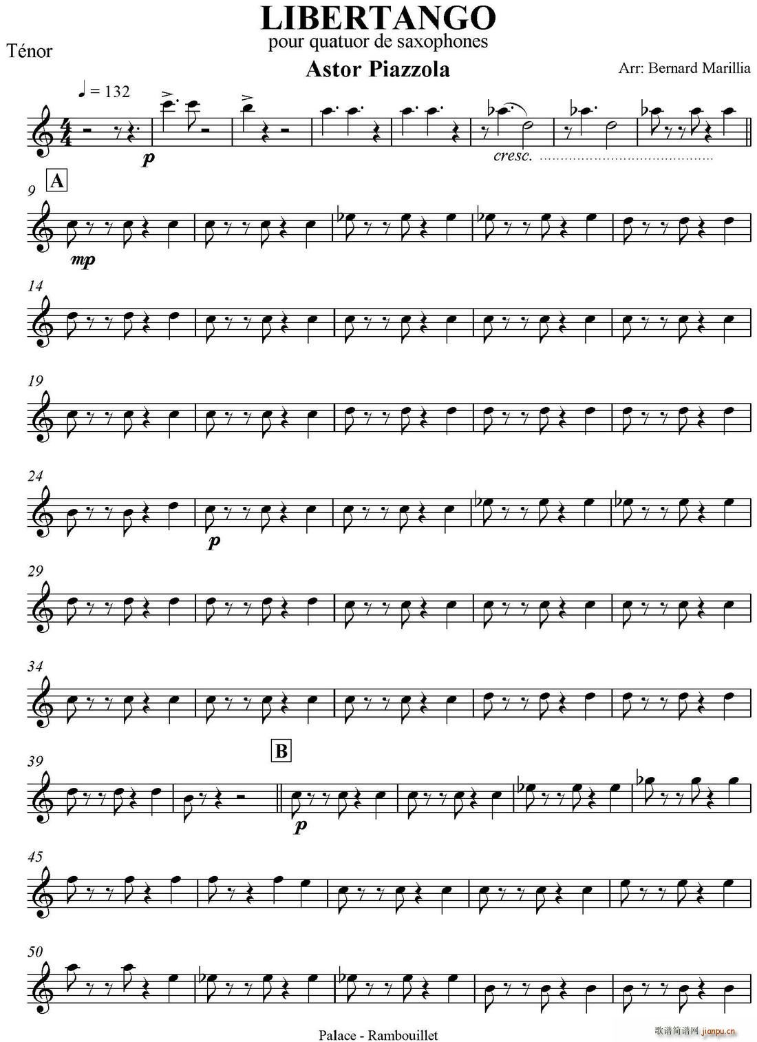 LIBERTANGO 四重奏 次中音萨克斯(总谱)1