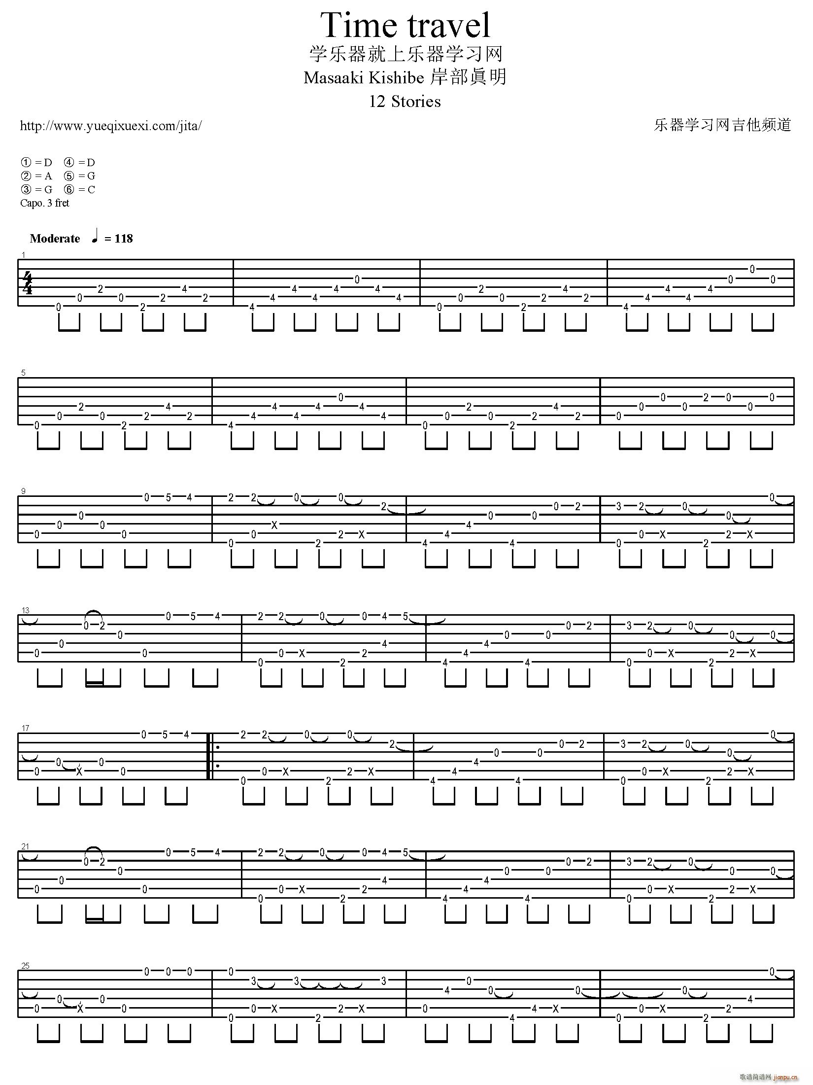 Time travel 岸部真明指弹(吉他谱)1