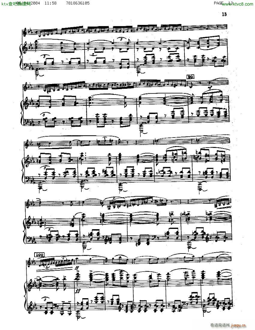 Guastavino Sonata Para Clarinete Y Piano(钢琴谱)13