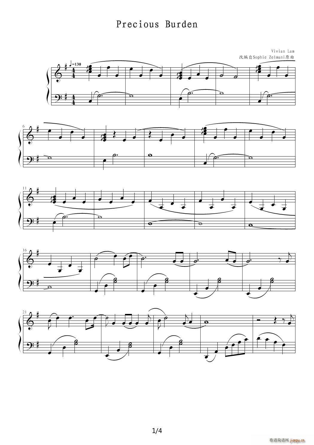 Precious Burden G调(钢琴谱)1