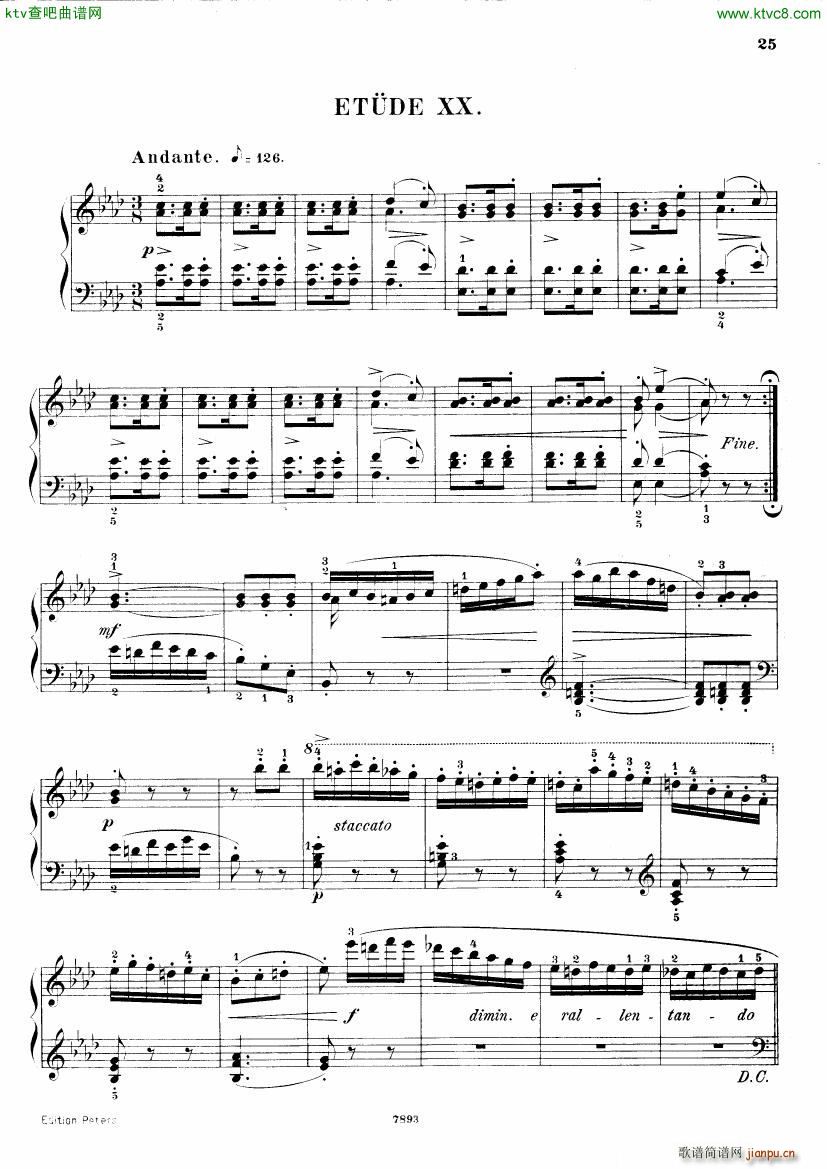 Henri Bertini 1798 1876 25 Easy Etudes Op 100(钢琴谱)26